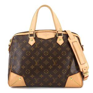 LOUIS VUITTON Monogram Retiro Hand Bag Leather Brown